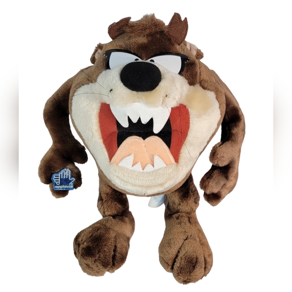 Looney Tunes Vintage 90's Tasmanian Devil Taz Stuffed Plush Animal Toy Applause - Picture 3 of 12